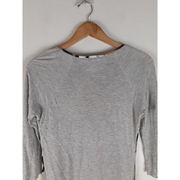 Charming Charlie Women's Gray Abstract Print 3/4 Sleeve Raglan Top Shirt S - Picture 5 of 7